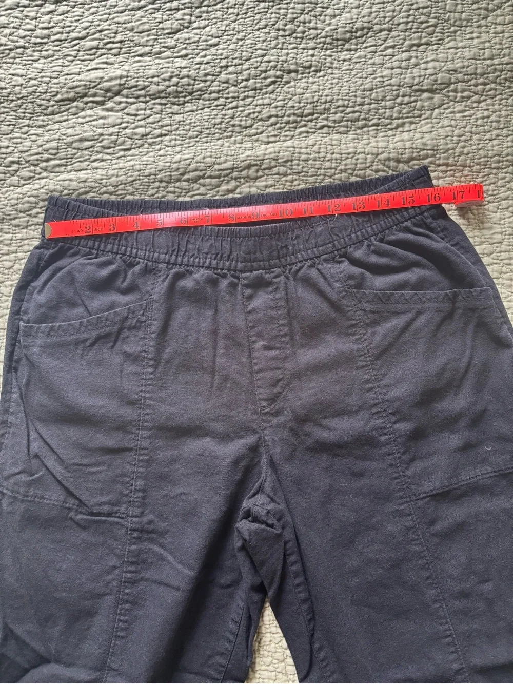 Old Navy Black High-Rise Straight Taper Linen Blend Pants L - Picture 7 of 12